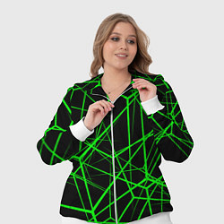 Женский 3D-костюм Зеленые Полигоны Матрица, цвет: 3D-белый — фото 2