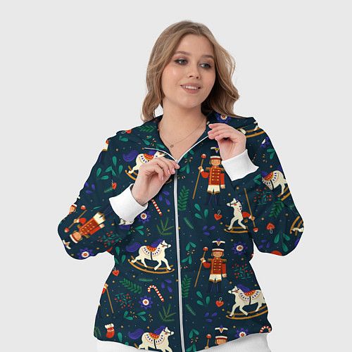 Женский костюм Рождественский узор Щелкунчик / 3D-Белый – фото 3