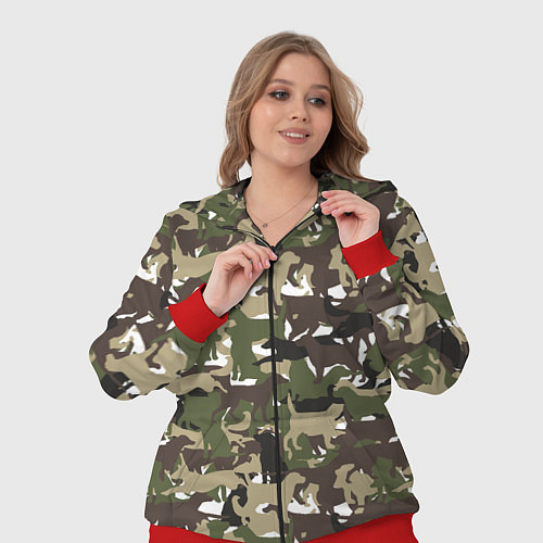 Женский костюм Камуфляж из Собак Camouflage / 3D-Красный – фото 3