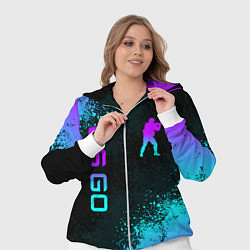 Женский 3D-костюм CS GO NEON SYMBOL STYLE SKIN КС ГО НЕОН, цвет: 3D-белый — фото 2