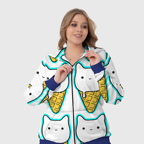 Женский костюм Гигантские коты мороженое / 3D-Синий – фото 3