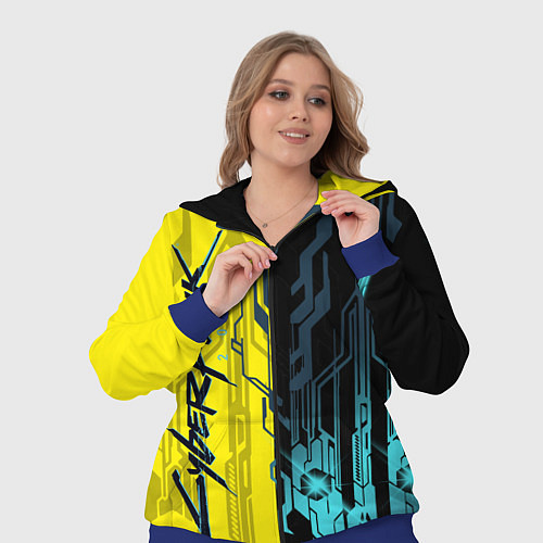 Женский костюм CYBERPUNK 2077 Логотип / 3D-Синий – фото 3