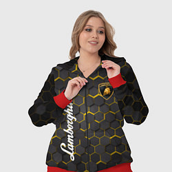 Женский 3D-костюм Lamborghini - Золотые соты, цвет: 3D-красный — фото 2