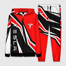 Женский 3D-костюм ТЕСЛА - КРАСНЫЙ СПОРТИВНЫЙ, цвет: 3D-черный