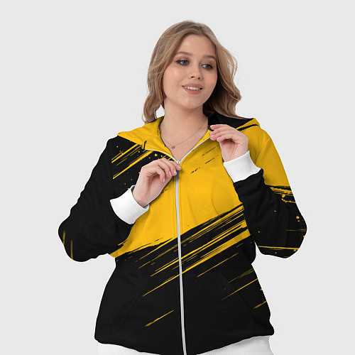 Женский костюм Black and yellow grunge / 3D-Белый – фото 3