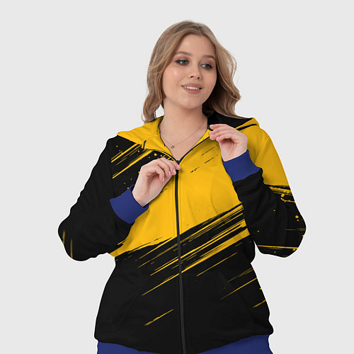 Женский костюм Black and yellow grunge / 3D-Синий – фото 3