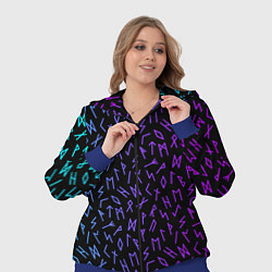 Женский 3D-костюм Рунический алфавит Neon pattern, цвет: 3D-синий — фото 2