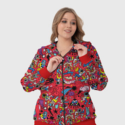 Женский 3D-костюм Много космоса, цвет: 3D-красный — фото 2