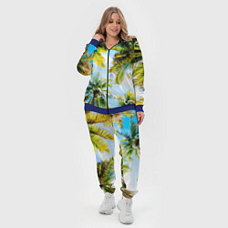 Женский 3D-костюм Пальмы под солнцем, цвет: 3D-синий — фото 2