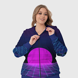 Женский 3D-костюм Закат розового солнца Vaporwave Психоделика, цвет: 3D-синий — фото 2
