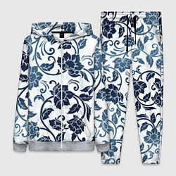 Женский 3D-костюм Гжелевые цветы, цвет: 3D-меланж