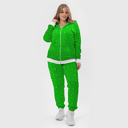 Женский 3D-костюм Зеленый фон с росой, цвет: 3D-белый — фото 2