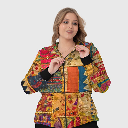 Женский костюм Пэчворк Лоскутное одеяло Patchwork Quilt / 3D-Черный – фото 3