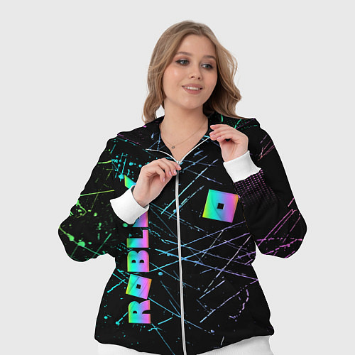 Женский костюм ROBLOX неоновый логотип / 3D-Белый – фото 3