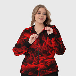 Женский 3D-костюм Красный дым Red Smoke Красные облака, цвет: 3D-черный — фото 2