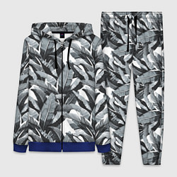 Женский костюм Чёрно-белые Листья Пальм