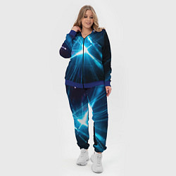 Женский 3D-костюм Неоновые лазеры во тьме - Голубой, цвет: 3D-синий — фото 2