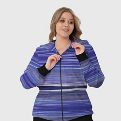 Женский 3D-костюм Абстрактный синий полосатый узор, цвет: 3D-черный — фото 2