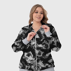 Женский 3D-костюм Черно-белый абстрактный камуфляж, цвет: 3D-меланж — фото 2