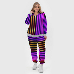 Женский 3D-костюм Неоновые линейные фонари - Фиолетовый, цвет: 3D-меланж — фото 2