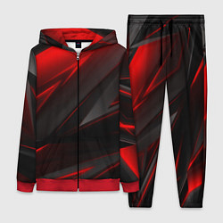 Женский 3D-костюм Red and Black Geometry, цвет: 3D-красный