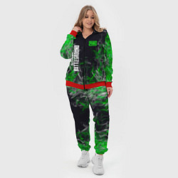Женский 3D-костюм Pubg - зелёное пламя, цвет: 3D-красный — фото 2