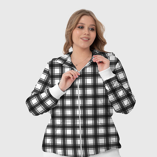 Женский костюм Black and white trendy checkered pattern / 3D-Белый – фото 3