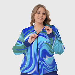 Женский 3D-костюм Тай-дай с синим, зелёным и белым цветом, цвет: 3D-синий — фото 2