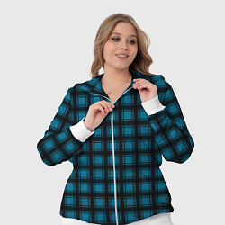 Женский 3D-костюм Black and blue plaid, цвет: 3D-белый — фото 2