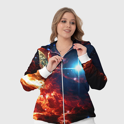 Женский костюм Яркая звезда в космическом пространстве / 3D-Белый – фото 3