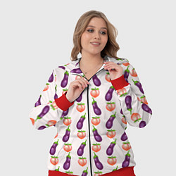 Женский 3D-костюм Баклажаны и персики паттерн, цвет: 3D-красный — фото 2