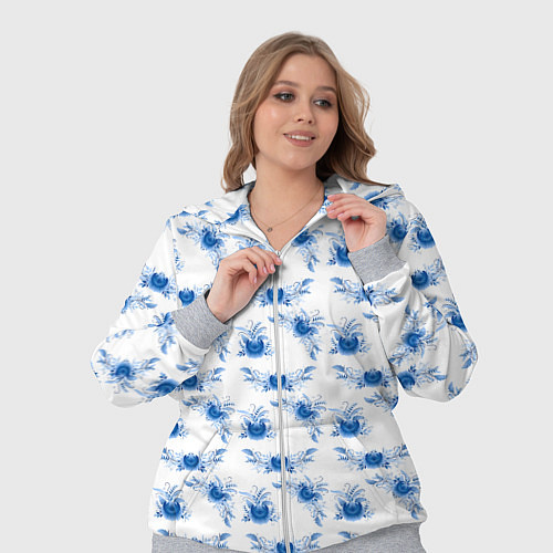 Женский костюм Blue floral pattern / 3D-Меланж – фото 3