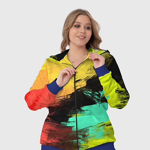 Женский костюм Яркий красочный гранж / 3D-Синий – фото 3