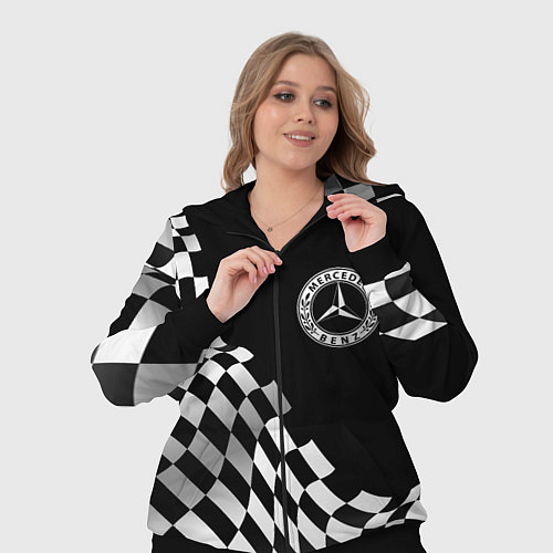 Женский костюм Mercedes racing flag / 3D-Черный – фото 3