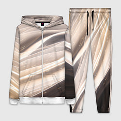 Женский 3D-костюм Абстрактные волны и огни бесконечности, цвет: 3D-белый