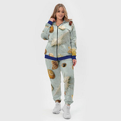Женский 3D-костюм Океанские ракушки и морские звёзды на песке, цвет: 3D-синий — фото 2