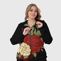 Женский 3D-костюм Прекрасные розы, цвет: 3D-черный — фото 2
