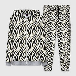 Женский 3D-костюм Тигровый полосатый узор-черные, бежевые полосы на, цвет: 3D-меланж