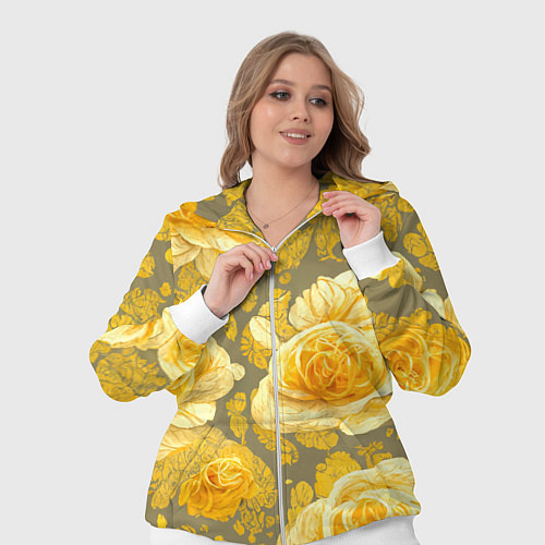 Женский костюм Яркие желтые бутоны / 3D-Белый – фото 3