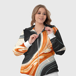 Женский 3D-костюм Оранжевые разводы краски, цвет: 3D-белый — фото 2