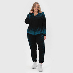 Женский 3D-костюм Синие штрихи на черном, цвет: 3D-черный — фото 2