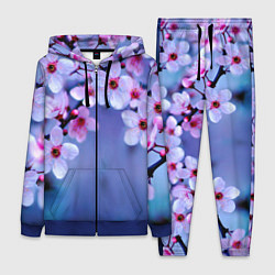 Женский 3D-костюм Цветы дерева Черри Блоссом, цвет: 3D-синий