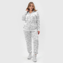 Женский 3D-костюм Белые цветы на светло сером, цвет: 3D-белый — фото 2
