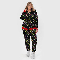 Женский 3D-костюм 90s pattern on black, цвет: 3D-красный — фото 2