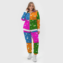 Женский 3D-костюм Яркий разноцветный модный звездный узор, цвет: 3D-белый — фото 2