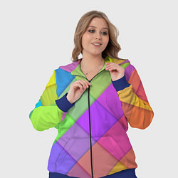 Женский 3D-костюм Геометрический узор из квадратов, цвет: 3D-синий — фото 2