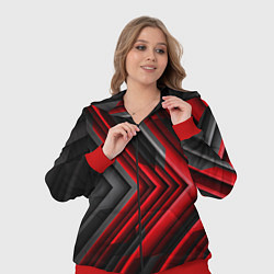 Женский 3D-костюм Чёрно-красный паркет графика, цвет: 3D-красный — фото 2