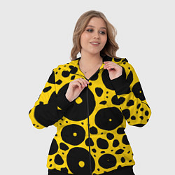 Женский 3D-костюм Черные пятна на желтом фоне, цвет: 3D-черный — фото 2