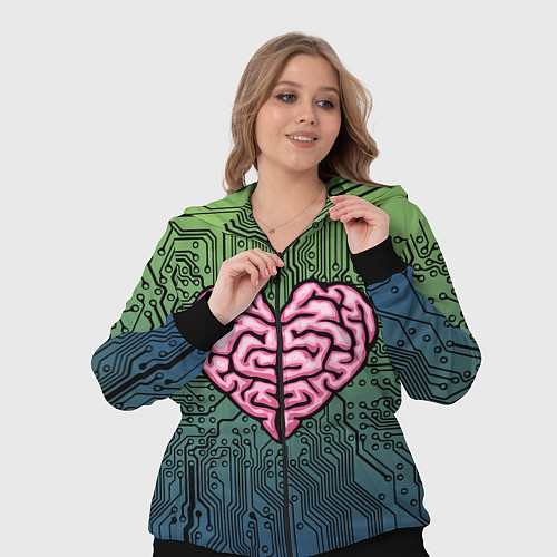 Женский костюм Heart brain chip / 3D-Черный – фото 3