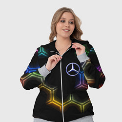Женский 3D-костюм Mercedes - neon pattern, цвет: 3D-меланж — фото 2